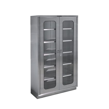 Pedigo O.R. Cabinet, 2 Door, Flat, Five Solid Shelves, 35-3/8"Wx18"Dx84"H P-8270